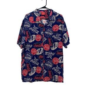 NWT Coca Cola Pattern button-down camp shirt, Men’s Small